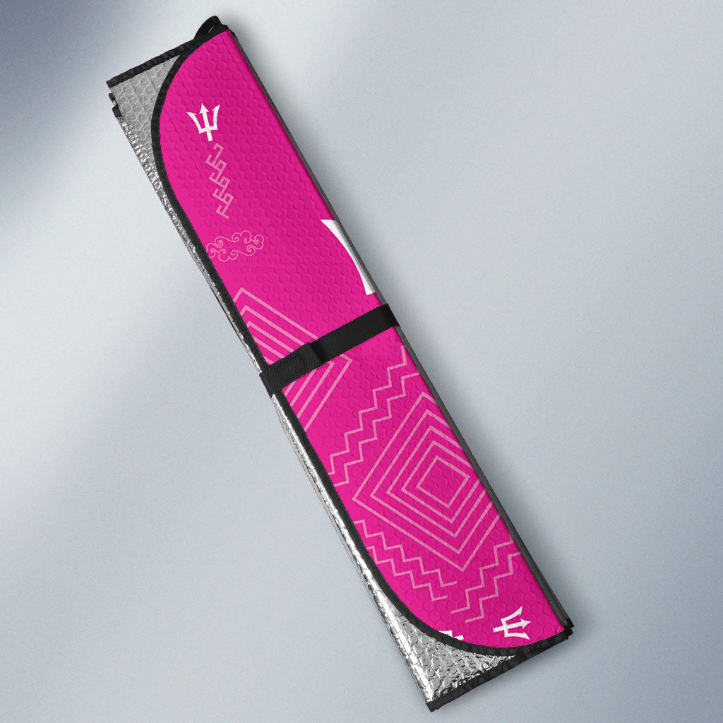 Custom Barbados 2026 Cricket Auto Sun Shade Tridents Rise Pink Version
