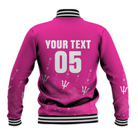 Custom Barbados 2026 Cricket Baseball Jacket Tridents Rise Pink Version