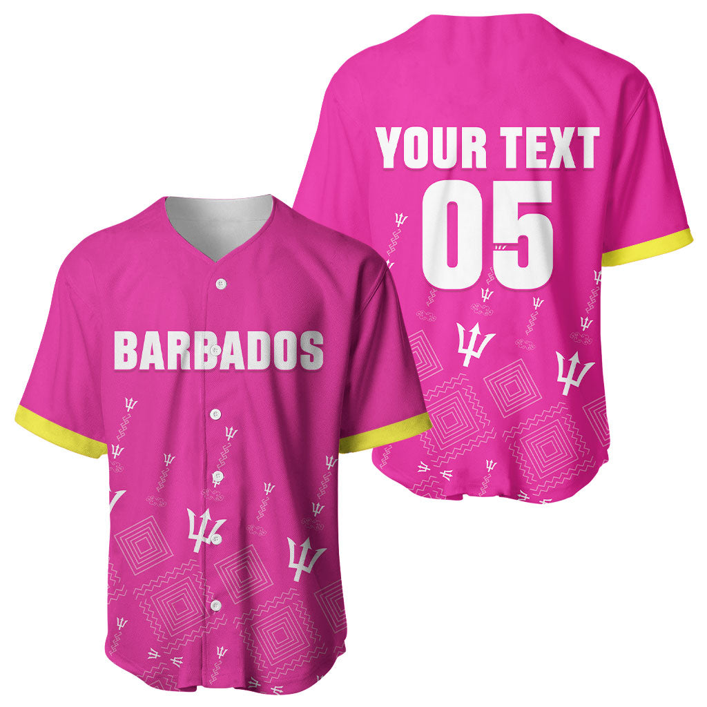 Custom Barbados 2026 Cricket Baseball Jersey Tridents Rise Pink Version
