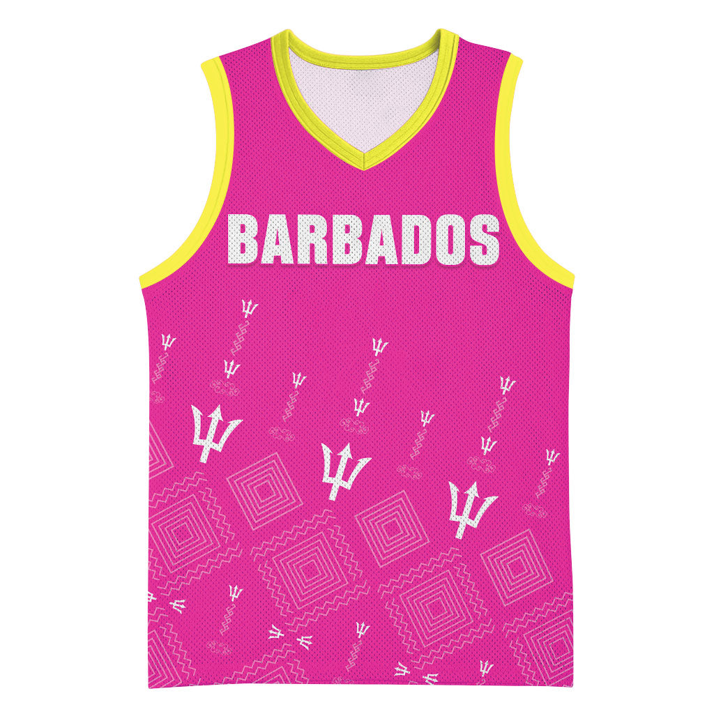 Custom Barbados 2026 Cricket Basketball Jersey Tridents Rise Pink Version