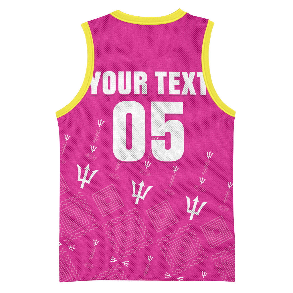 Custom Barbados 2026 Cricket Basketball Jersey Tridents Rise Pink Version