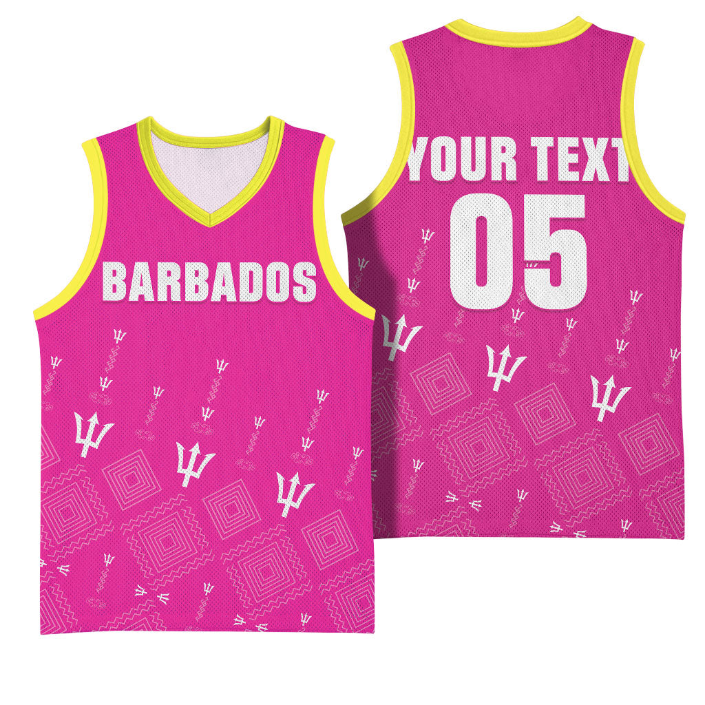 Custom Barbados 2026 Cricket Basketball Jersey Tridents Rise Pink Version