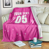 Custom Barbados 2026 Cricket Blanket Tridents Rise Pink Version