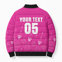 Custom Barbados 2026 Cricket Bomber Puffer Jacket Tridents Rise Pink Version