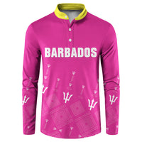 Custom Barbados 2026 Cricket Button Sweatshirt Tridents Rise Pink Version