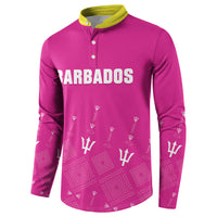 Custom Barbados 2026 Cricket Button Sweatshirt Tridents Rise Pink Version