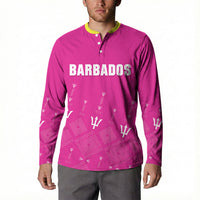 Custom Barbados 2026 Cricket Button Sweatshirt Tridents Rise Pink Version
