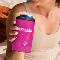 Custom Barbados 2026 Cricket 4 in 1 Can Cooler Tumbler Tridents Rise Pink Version