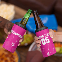 Custom Barbados 2026 Cricket 4 in 1 Can Cooler Tumbler Tridents Rise Pink Version