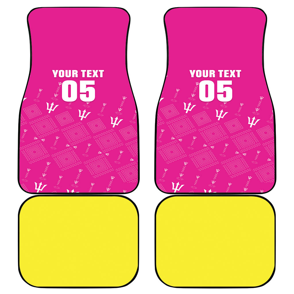 Custom Barbados 2026 Cricket Car Mats Tridents Rise Pink Version