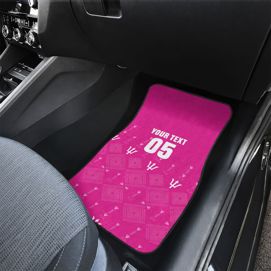 Custom Barbados 2026 Cricket Car Mats Tridents Rise Pink Version