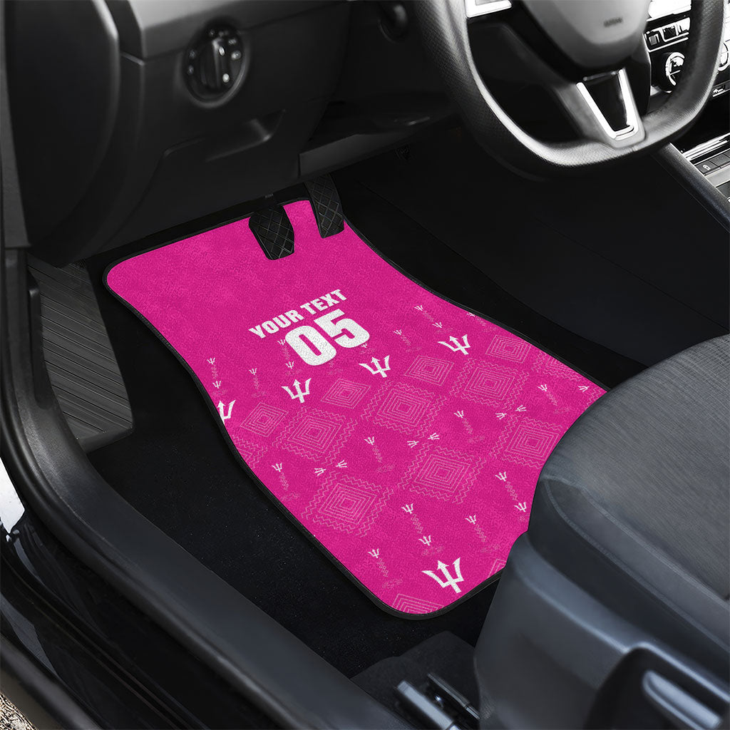Custom Barbados 2026 Cricket Car Mats Tridents Rise Pink Version