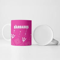 Custom Barbados 2026 Cricket Ceramic Mug Tridents Rise Pink Version