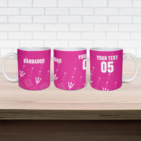 Custom Barbados 2026 Cricket Ceramic Mug Tridents Rise Pink Version