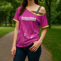 Custom Barbados 2026 Cricket Cross Shoulder Shirt Tridents Rise Pink Version