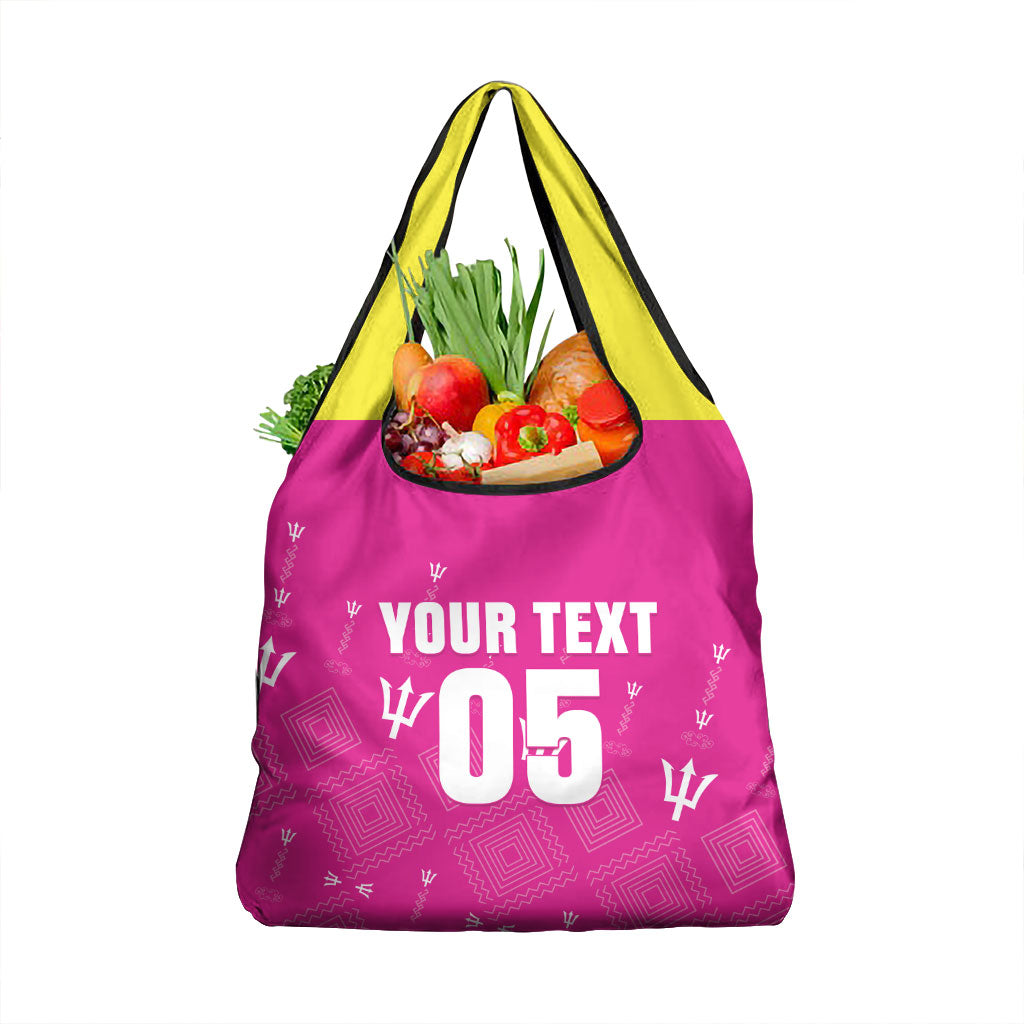 Custom Barbados 2026 Cricket Grocery Bag Tridents Rise Pink Version