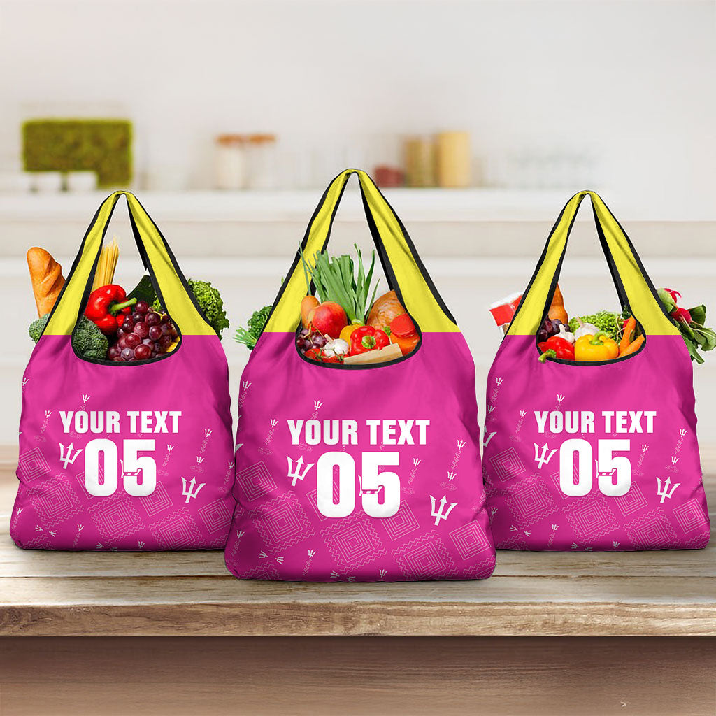 Custom Barbados 2026 Cricket Grocery Bag Tridents Rise Pink Version