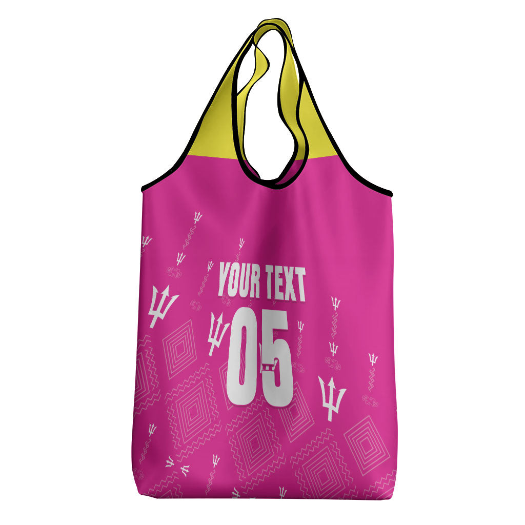 Custom Barbados 2026 Cricket Grocery Bag Tridents Rise Pink Version