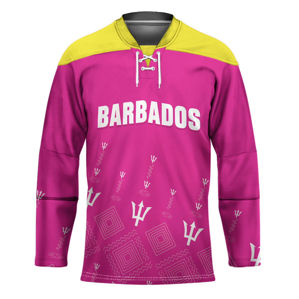 Custom Barbados 2026 Cricket Hockey Jersey Tridents Rise Pink Version