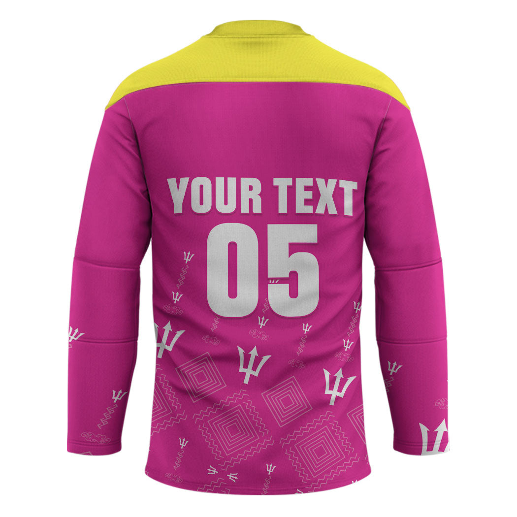Custom Barbados 2026 Cricket Hockey Jersey Tridents Rise Pink Version