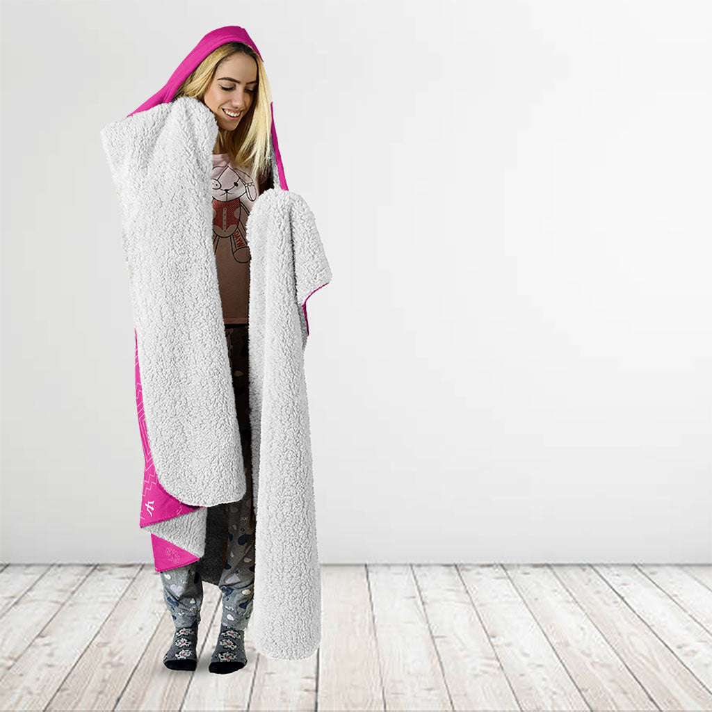 Custom Barbados 2026 Cricket Hooded Blanket Tridents Rise Pink Version