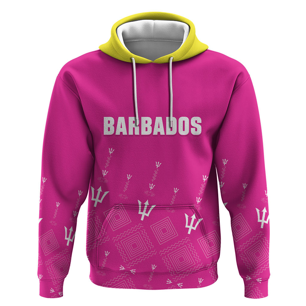 Custom Barbados 2026 Cricket Hoodie Tridents Rise Pink Version