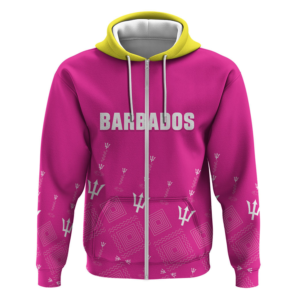 Custom Barbados 2026 Cricket Hoodie Tridents Rise Pink Version