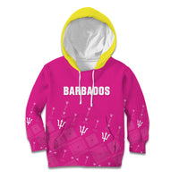 Custom Barbados 2026 Cricket Kid Hoodie Tridents Rise Pink Version