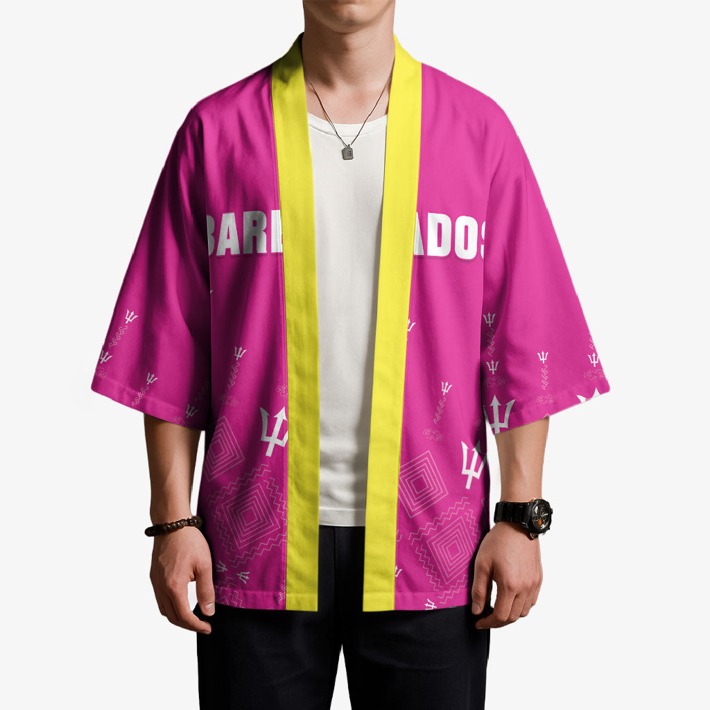 Custom Barbados 2026 Cricket Kimono Tridents Rise Pink Version