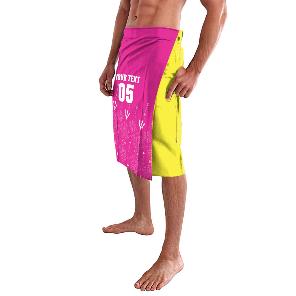 Custom Barbados 2026 Cricket Lavalava Tridents Rise Pink Version