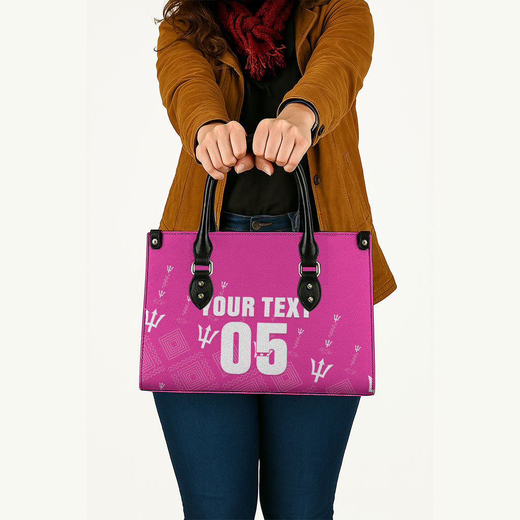 Custom Barbados 2026 Cricket Leather Bag Tridents Rise Pink Version