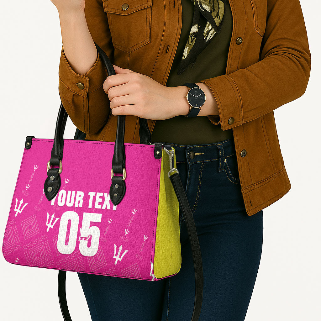 Custom Barbados 2026 Cricket Leather Bag Tridents Rise Pink Version