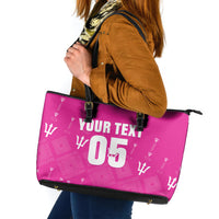 Custom Barbados 2026 Cricket Leather Tote Bag Tridents Rise Pink Version