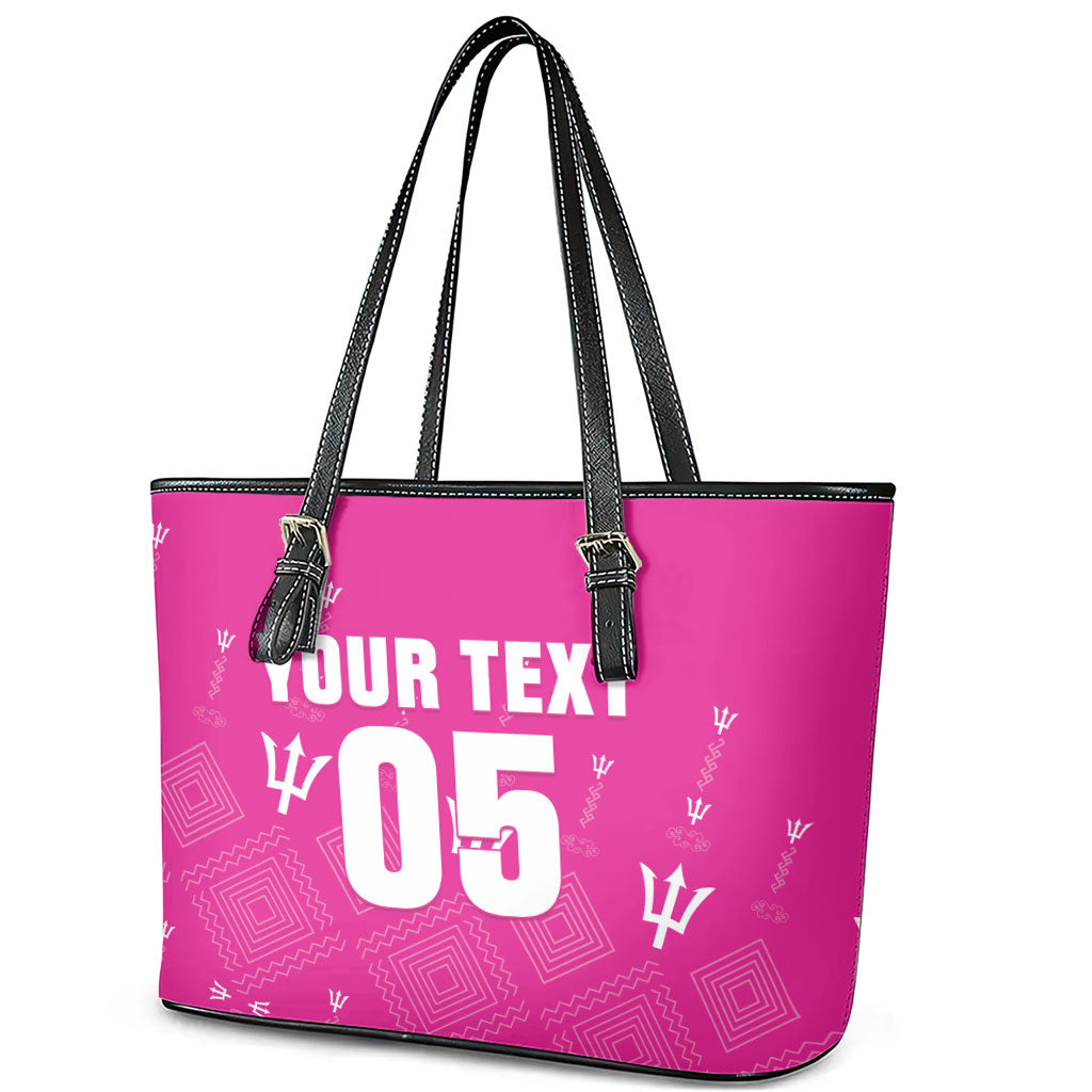 Custom Barbados 2026 Cricket Leather Tote Bag Tridents Rise Pink Version