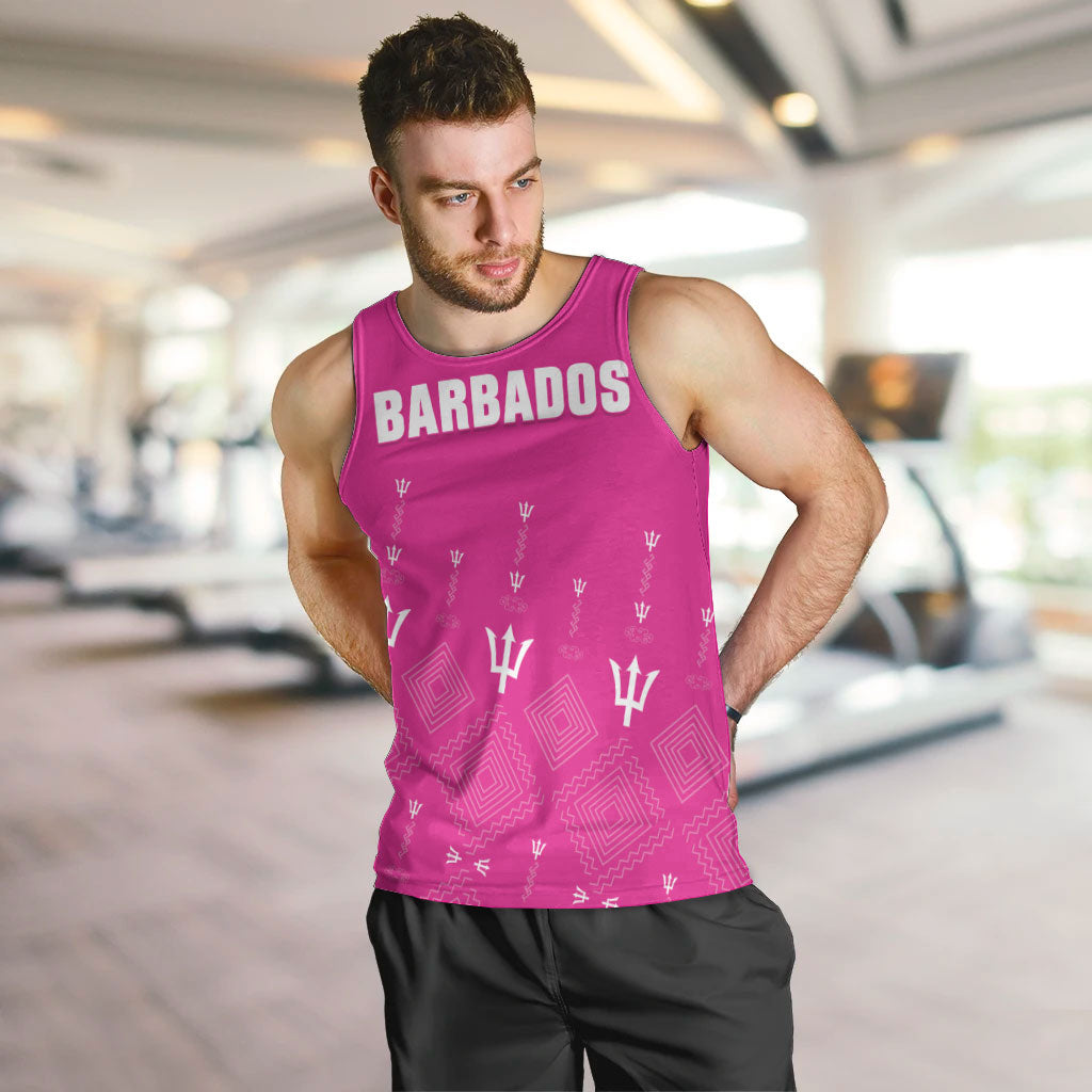 Custom Barbados 2026 Cricket Men Tank Top Tridents Rise Pink Version