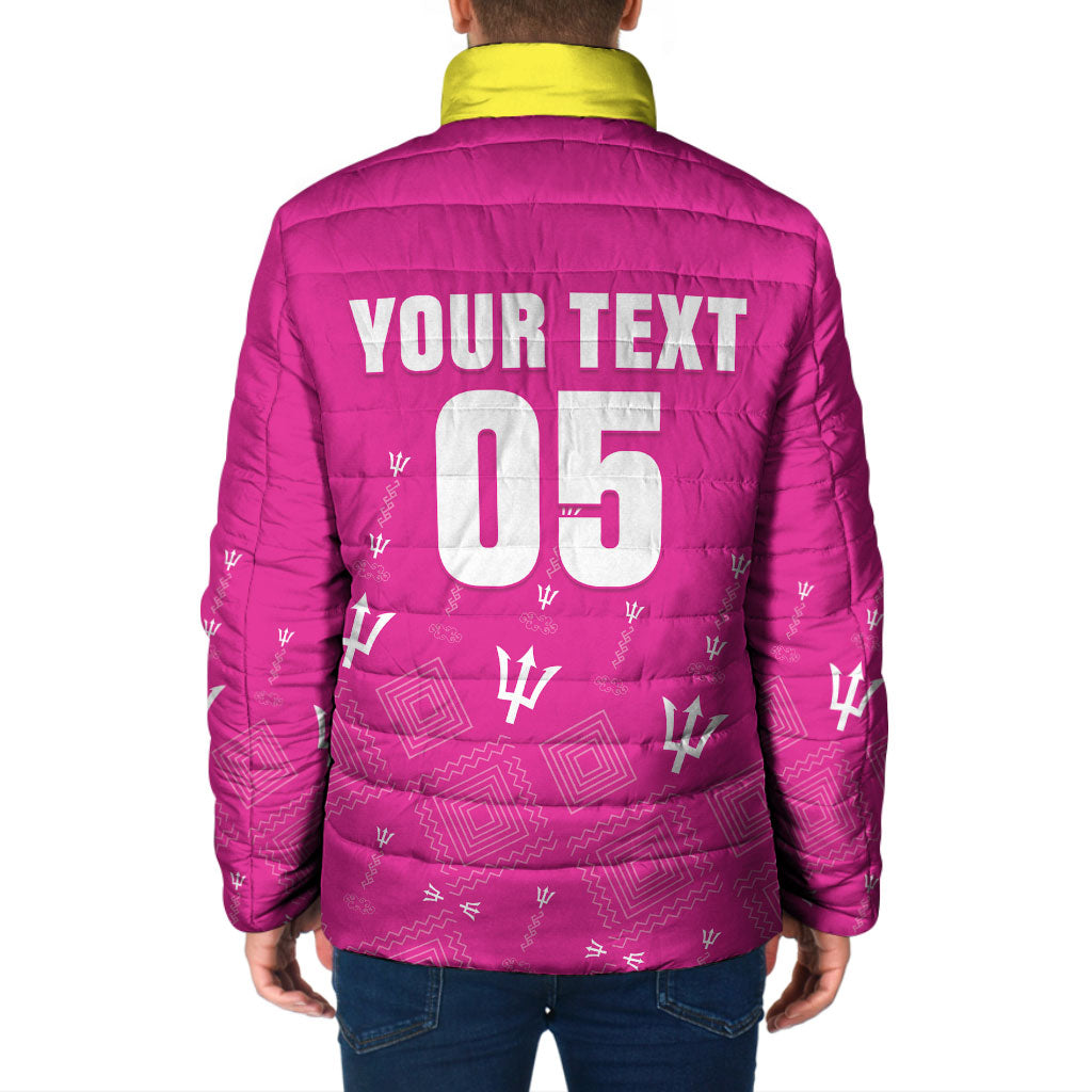Custom Barbados 2026 Cricket Padded Jacket Tridents Rise Pink Version