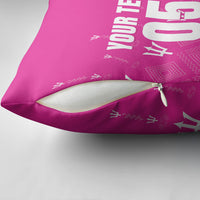 Custom Barbados 2026 Cricket Pillow Cover Tridents Rise Pink Version