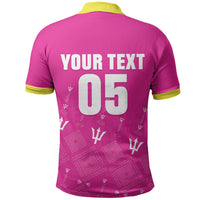 Custom Barbados 2026 Cricket Polo Shirt Tridents Rise Pink Version
