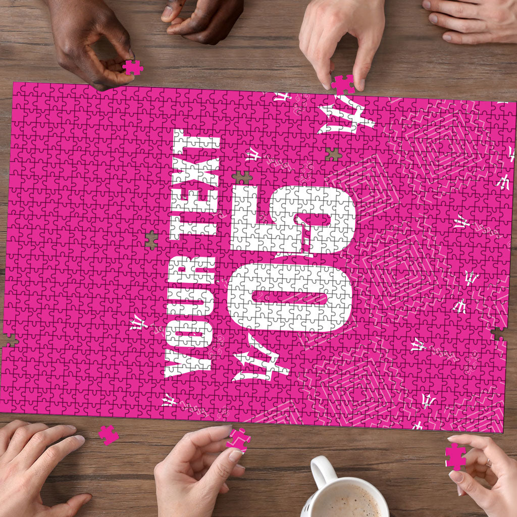 Custom Barbados 2026 Cricket Puzzle Tridents Rise Pink Version