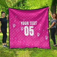 Custom Barbados 2026 Cricket Quilt Tridents Rise Pink Version