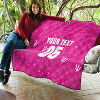 Custom Barbados 2026 Cricket Quilt Tridents Rise Pink Version