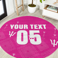 Custom Barbados 2026 Cricket Round Carpet Tridents Rise Pink Version