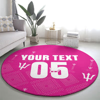 Custom Barbados 2026 Cricket Round Carpet Tridents Rise Pink Version