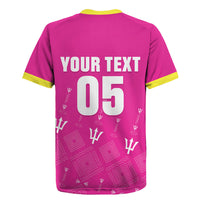 Custom Barbados 2026 Cricket Rugby Jersey Tridents Rise Pink Version