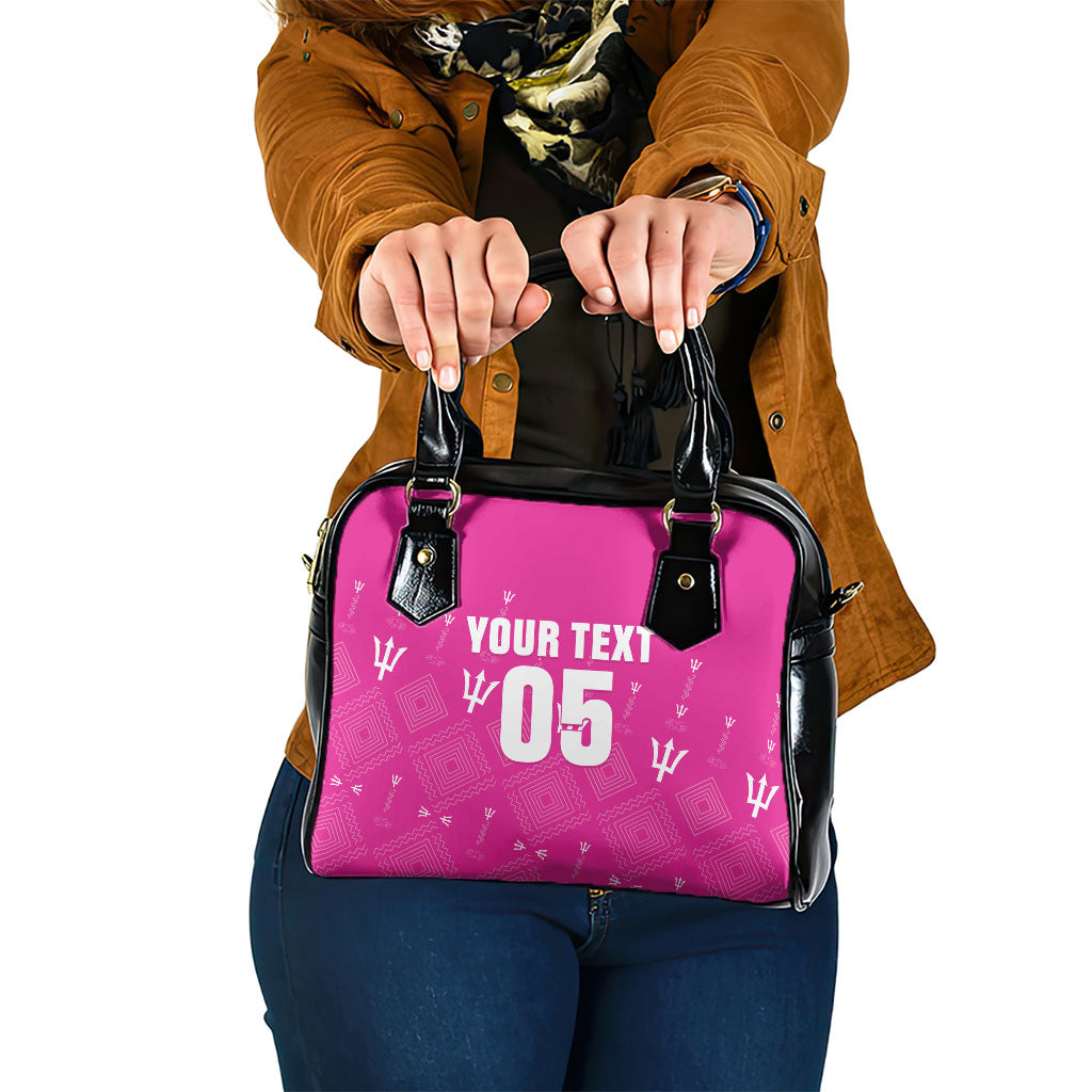 Custom Barbados 2026 Cricket Shoulder Handbag Tridents Rise Pink Version