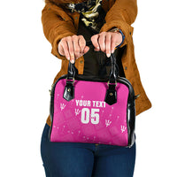 Custom Barbados 2026 Cricket Shoulder Handbag Tridents Rise Pink Version
