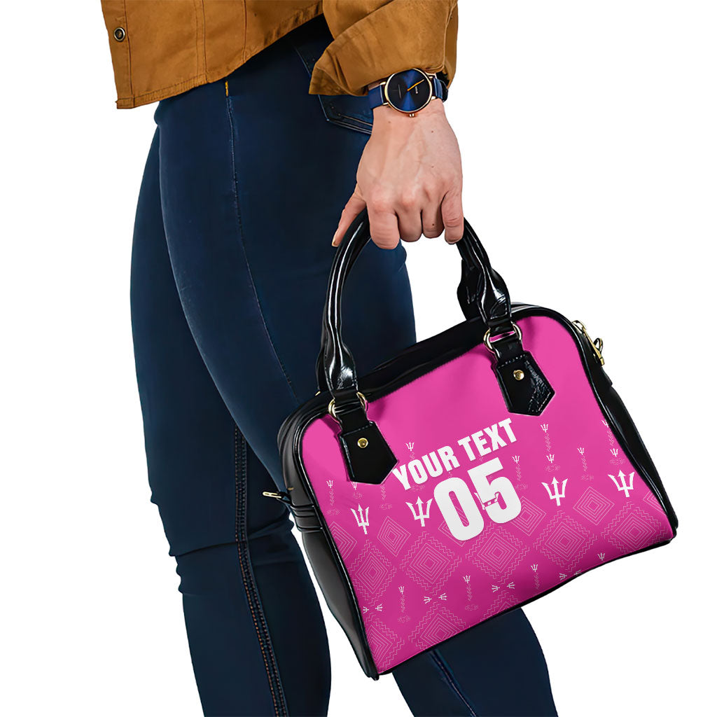 Custom Barbados 2026 Cricket Shoulder Handbag Tridents Rise Pink Version
