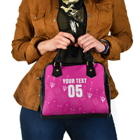 Custom Barbados 2026 Cricket Shoulder Handbag Tridents Rise Pink Version