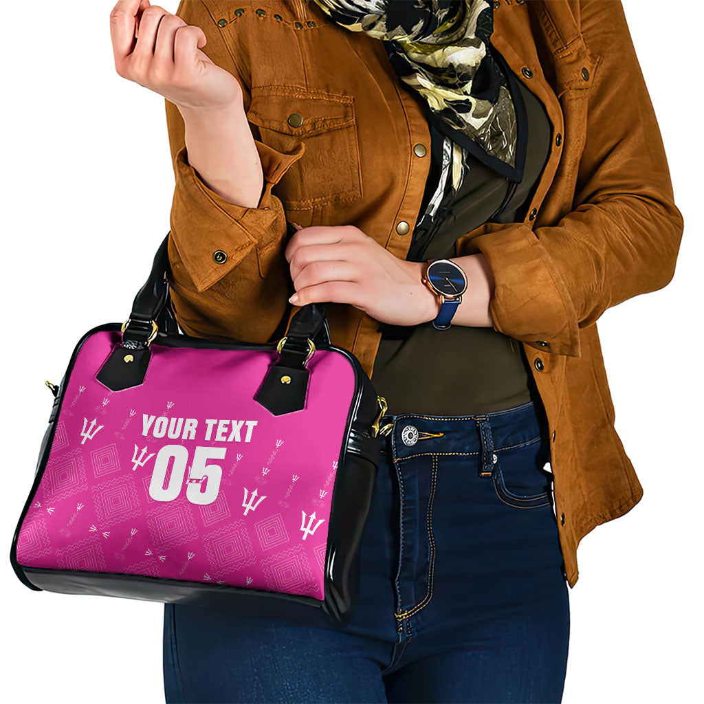Custom Barbados 2026 Cricket Shoulder Handbag Tridents Rise Pink Version