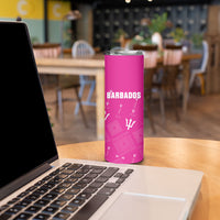 Custom Barbados 2026 Cricket Skinny Tumbler Tridents Rise Pink Version
